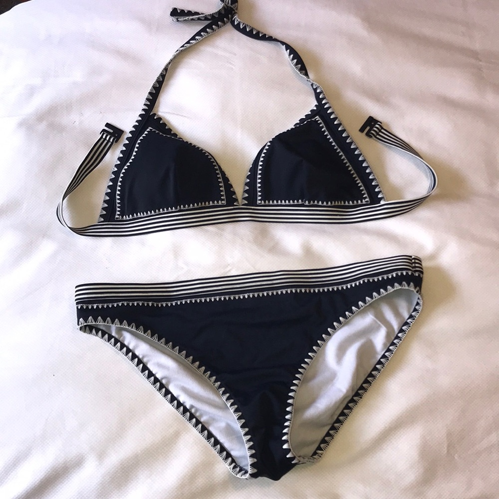 Biden navy two piece swimsuit size 10